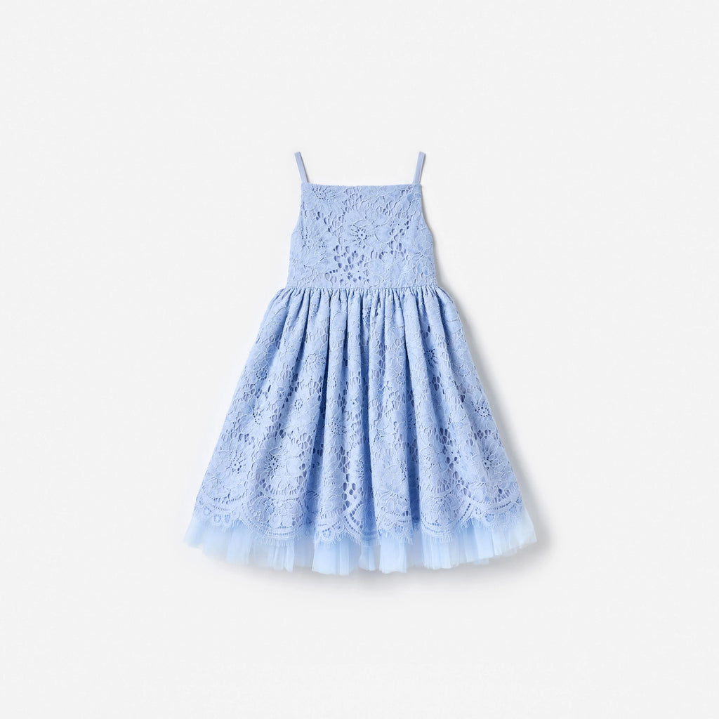 Blue Floral Lace Dress