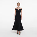 Black Boucle Midi Dress