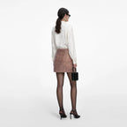 Multi Rhinestone Fishnet Mini Skirt