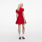 Red Fine Lace Mini Dress