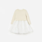 Cream Tulle Knit Dress