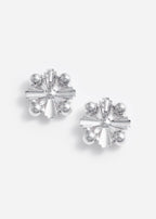Large Silver Encrusted Earrings