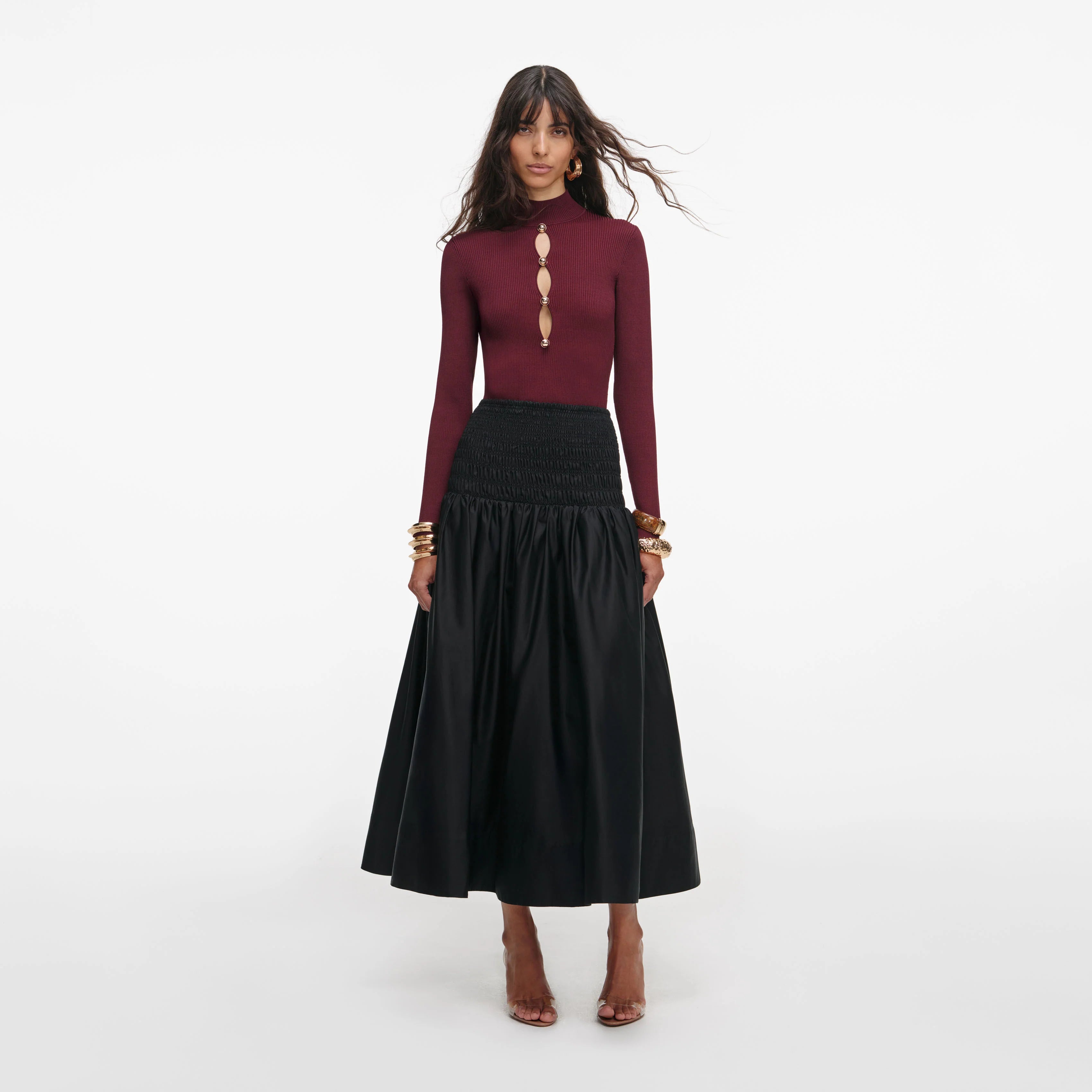Burgundy Keyhole Knit Top