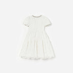 White Lace Pearl Trim Dress