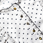 Cream Ramie Polka Dot Midi Dress