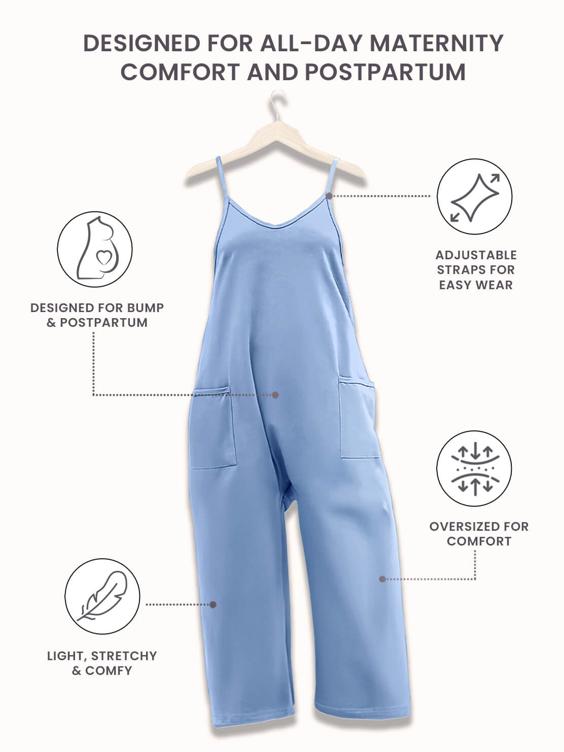 Oversized Jumpsuit - Maternity & Postpartum---Click to buy and get an additional 50% off
