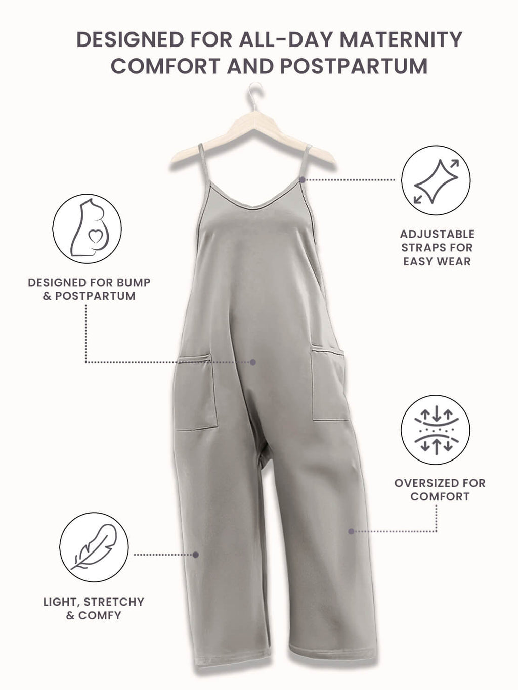 Oversized Jumpsuit - Maternity & Postpartum---Click to buy and get an additional 50% off