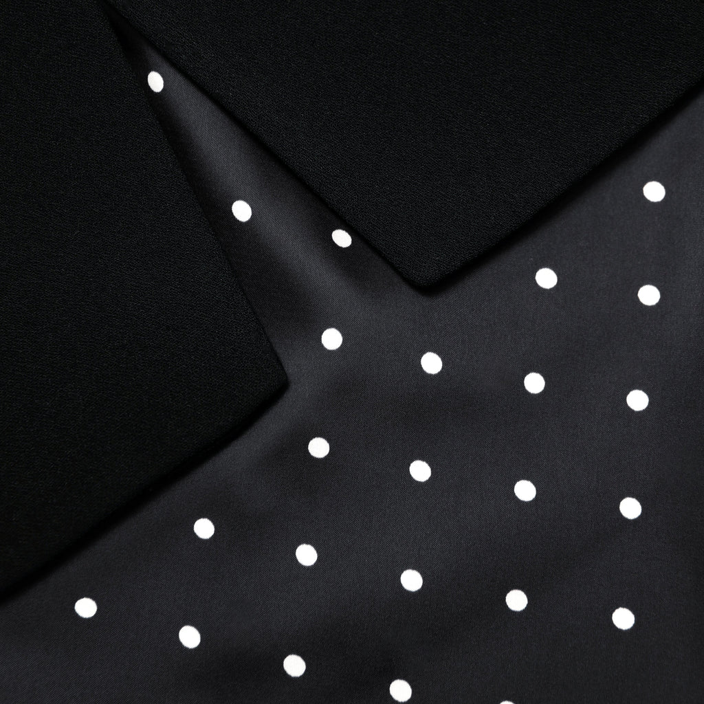 Black Crepe Polka Dot Maxi Dress