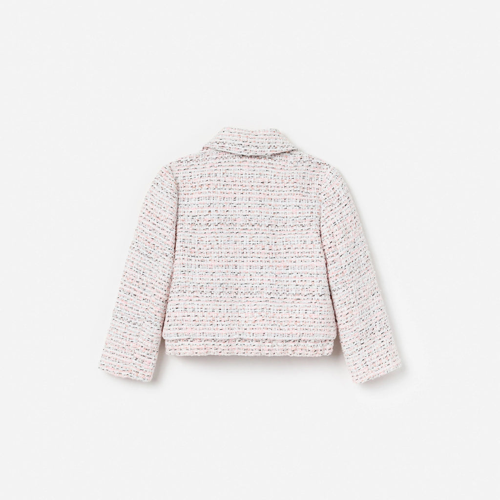Pink Boucle Lace Bow Jacket