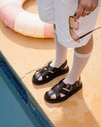 Fisherman Crocodile Analine Leather Sandals