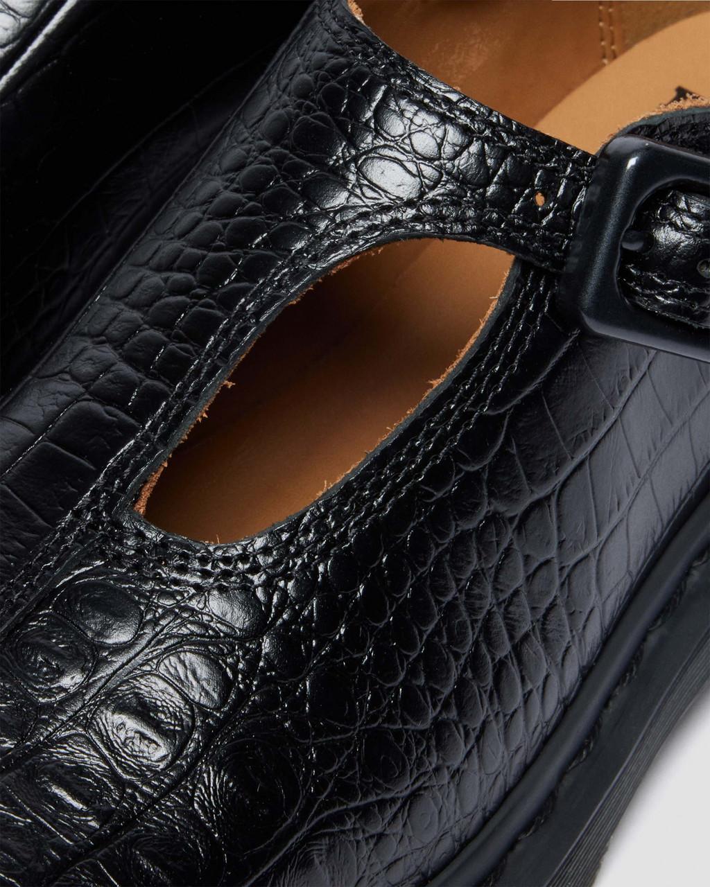 Rejena Mary Jane Croc Emboss Leather Shoes