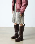 ANISTONE KNEE HIGH CRAZY HORSE BIKER BOOTS