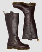 ANISTONE KNEE HIGH CRAZY HORSE BIKER BOOTS
