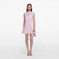 Pink Lace Collared Mini Dress