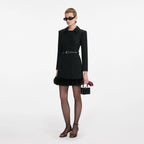 Black Wool Double Breasted Mini Dress