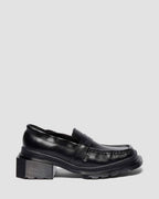 MAYBOLE SQUARE TOE RUCHED LEATHER LOAFERS