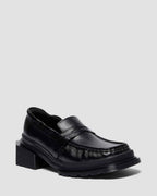 MAYBOLE SQUARE TOE RUCHED LEATHER LOAFERS