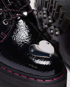 Jadon Distressed Patent Leather Platform Boots