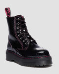 Jadon Distressed Patent Leather Platform Boots