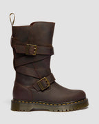 Anistone Two Strap Crazy Horse Leather Biker Boots