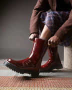 Rejena Laquered Leather Boots