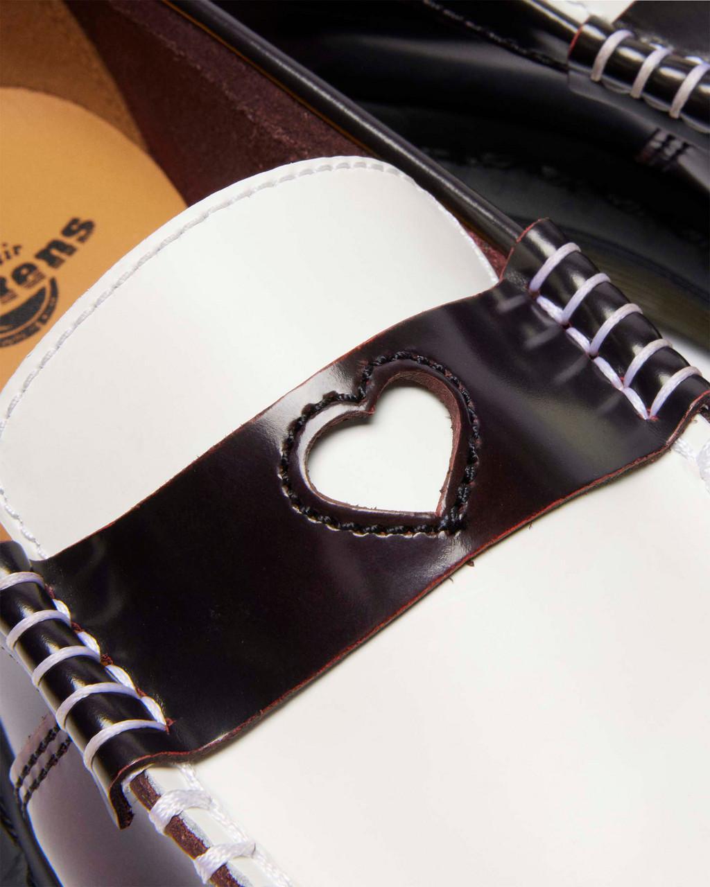 PENTON HEART TWO-TONE RUB-OFF LEATHER LOAFERS
