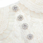 Cream Floral Lace Mini Dress