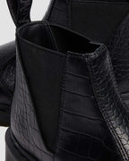 Bianca II Tapered Croc Emboss Leather Lo Boots