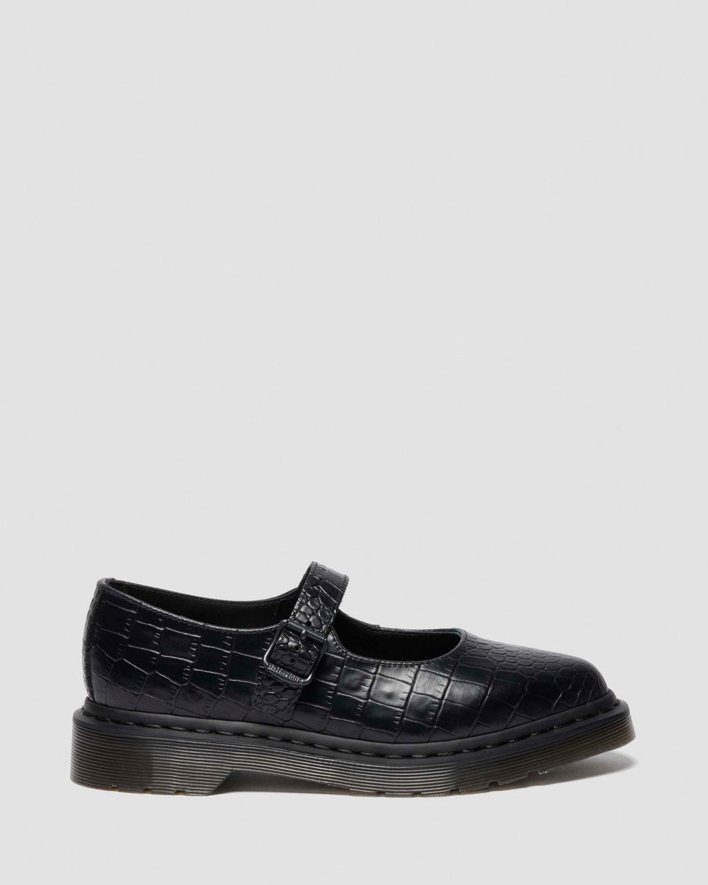 Elphie Mary Jane Emboss Leather Shoes