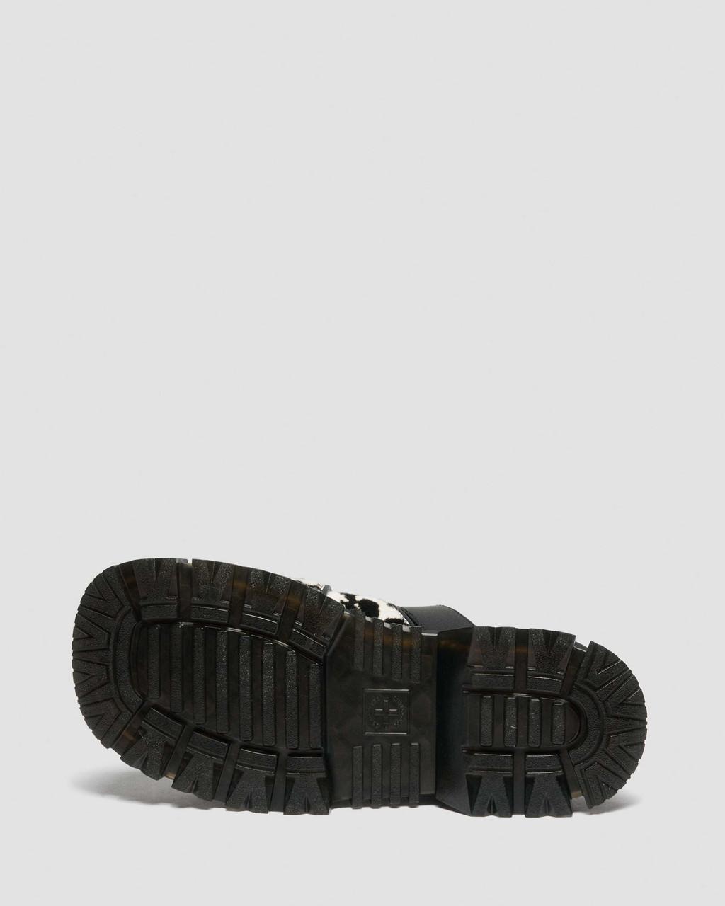 Mattison Slide Dalmatian Hair On Leather Sandals