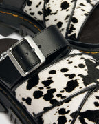 Mattison Slide Dalmatian Hair On Leather Sandals