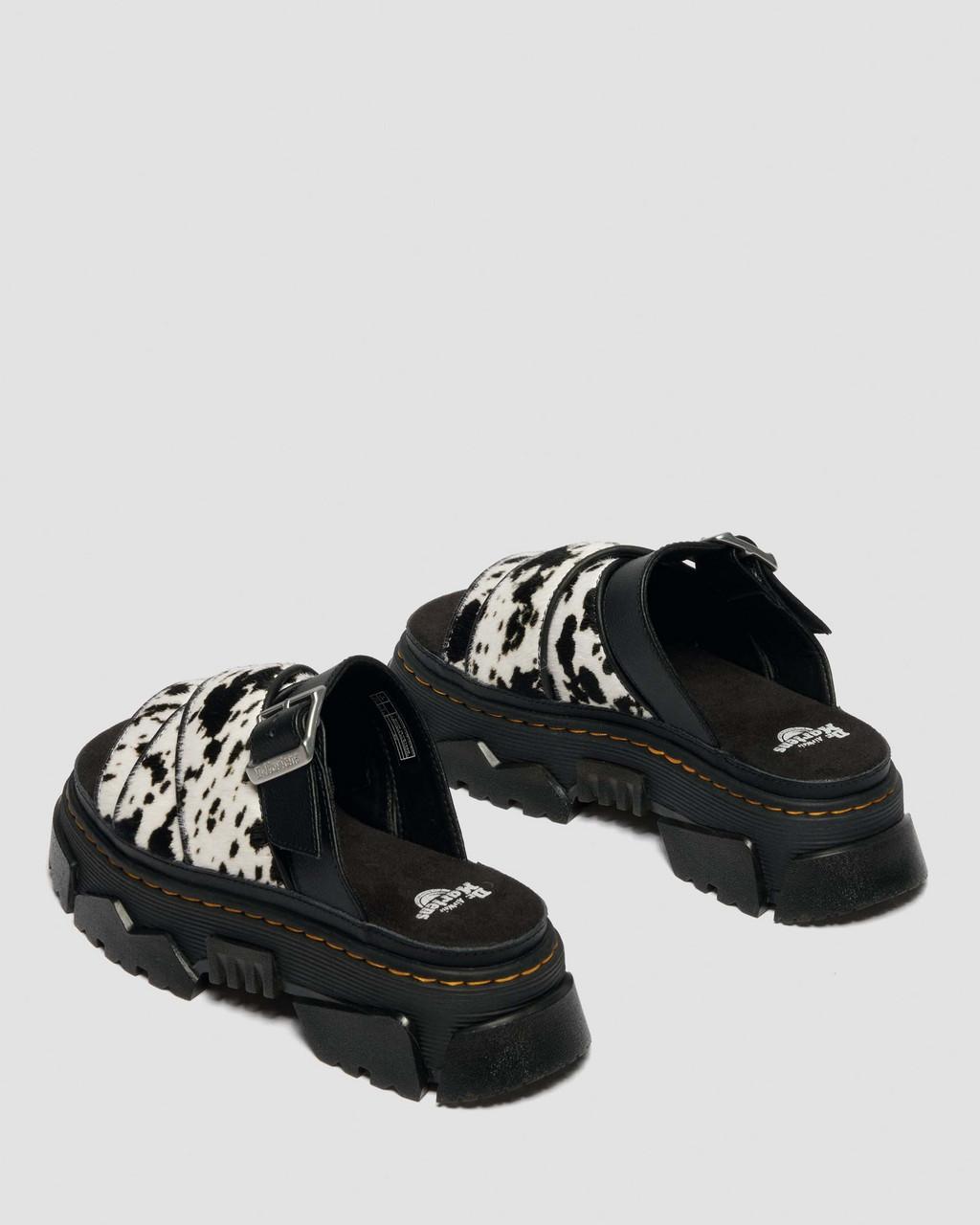 Mattison Slide Dalmatian Hair On Leather Sandals