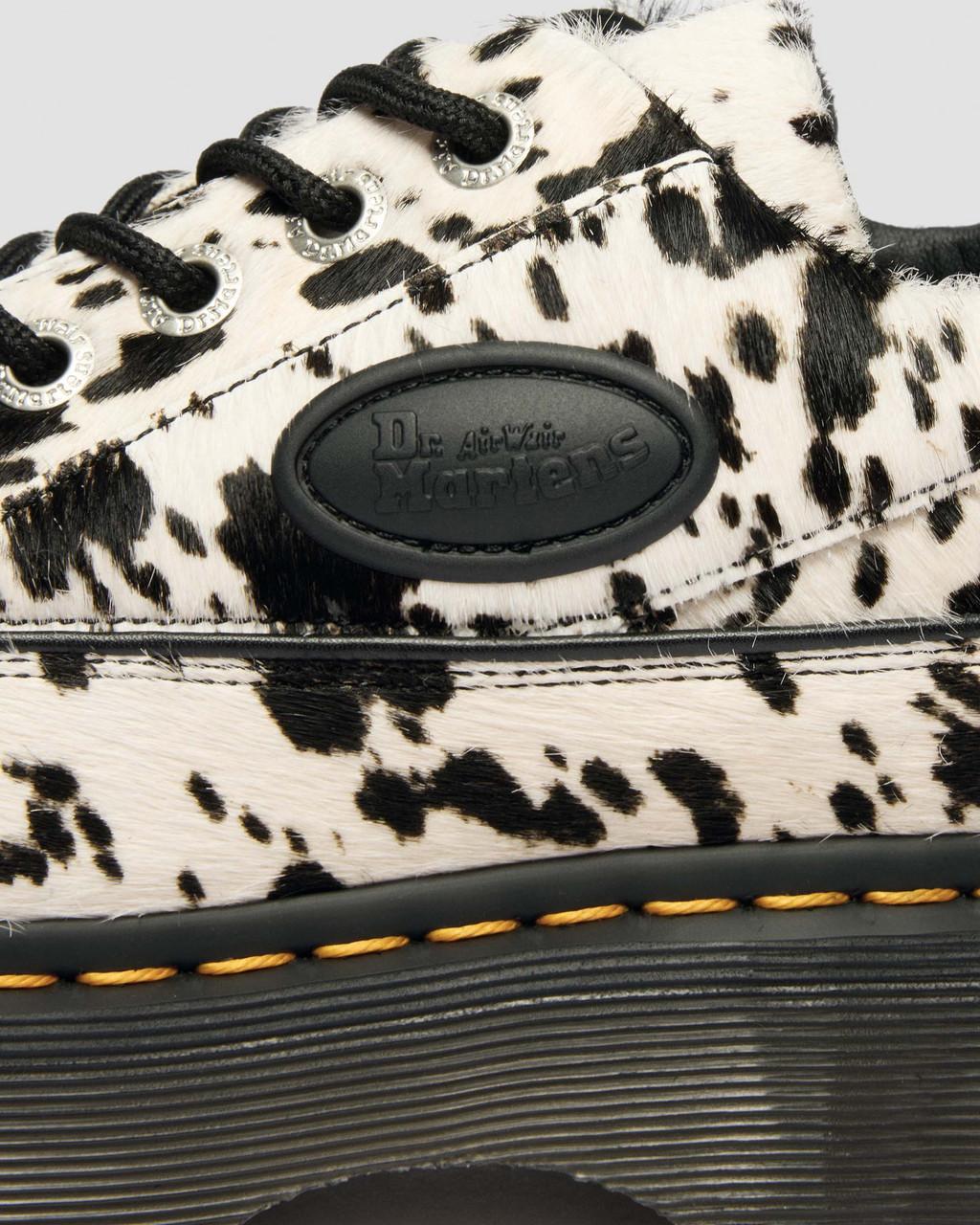 Buzz 5-Eye Dalmatian Hair On Leather Shoes