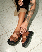 Zebzag Nubuck Platform Sandals