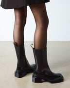 Maybole Hi Square Toe Patent Chelsea Boots