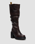 KASEY LEATHER KNEE HIGH HEELED BOOTS