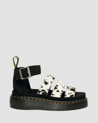 Clarissa Strap Hair On Leather Quad Sandals