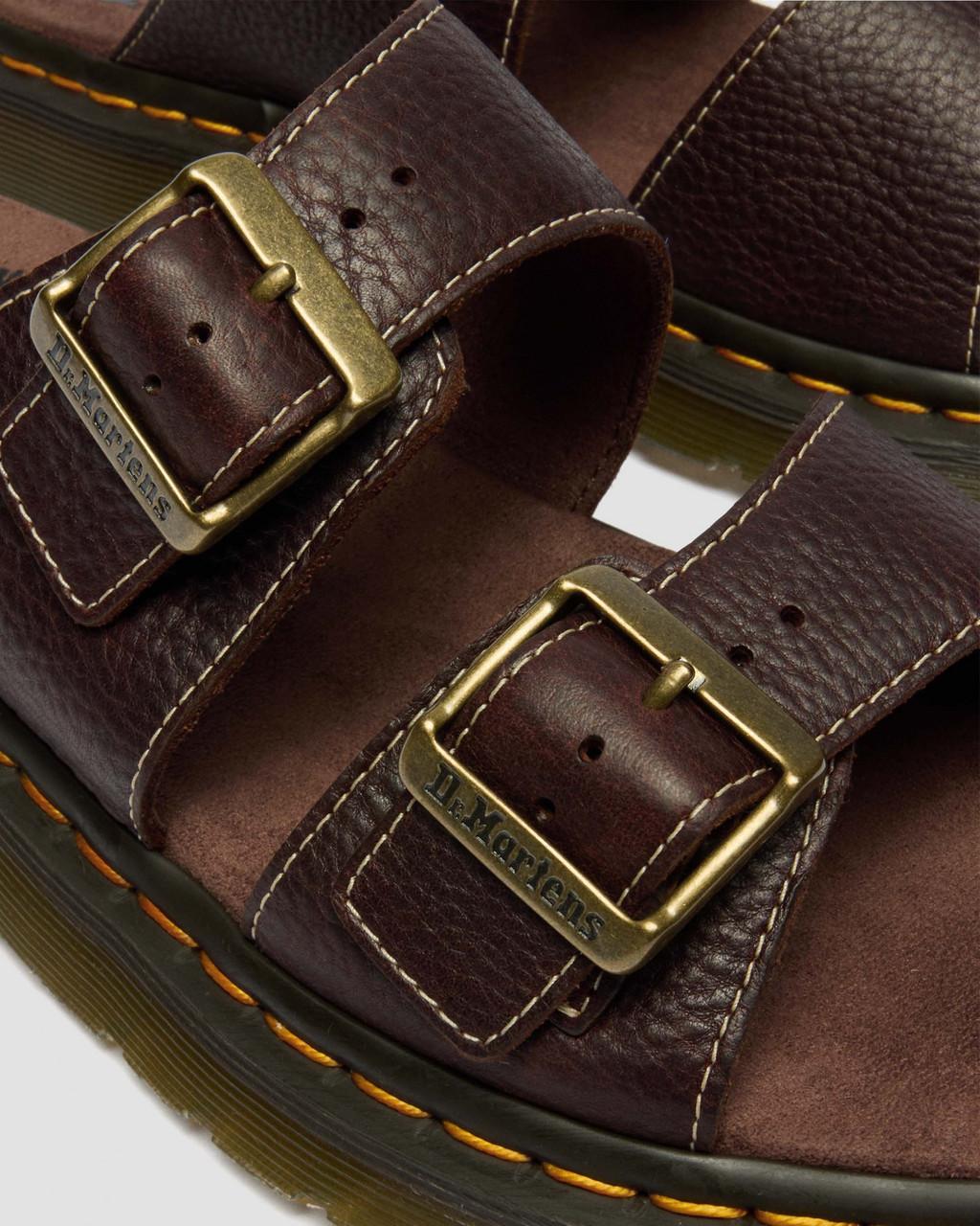 Josef Slide Grizzly Leather Sandals