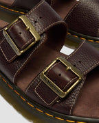 Josef Slide Grizzly Leather Sandals