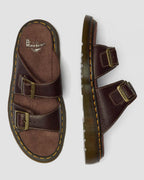 Josef Slide Grizzly Leather Sandals