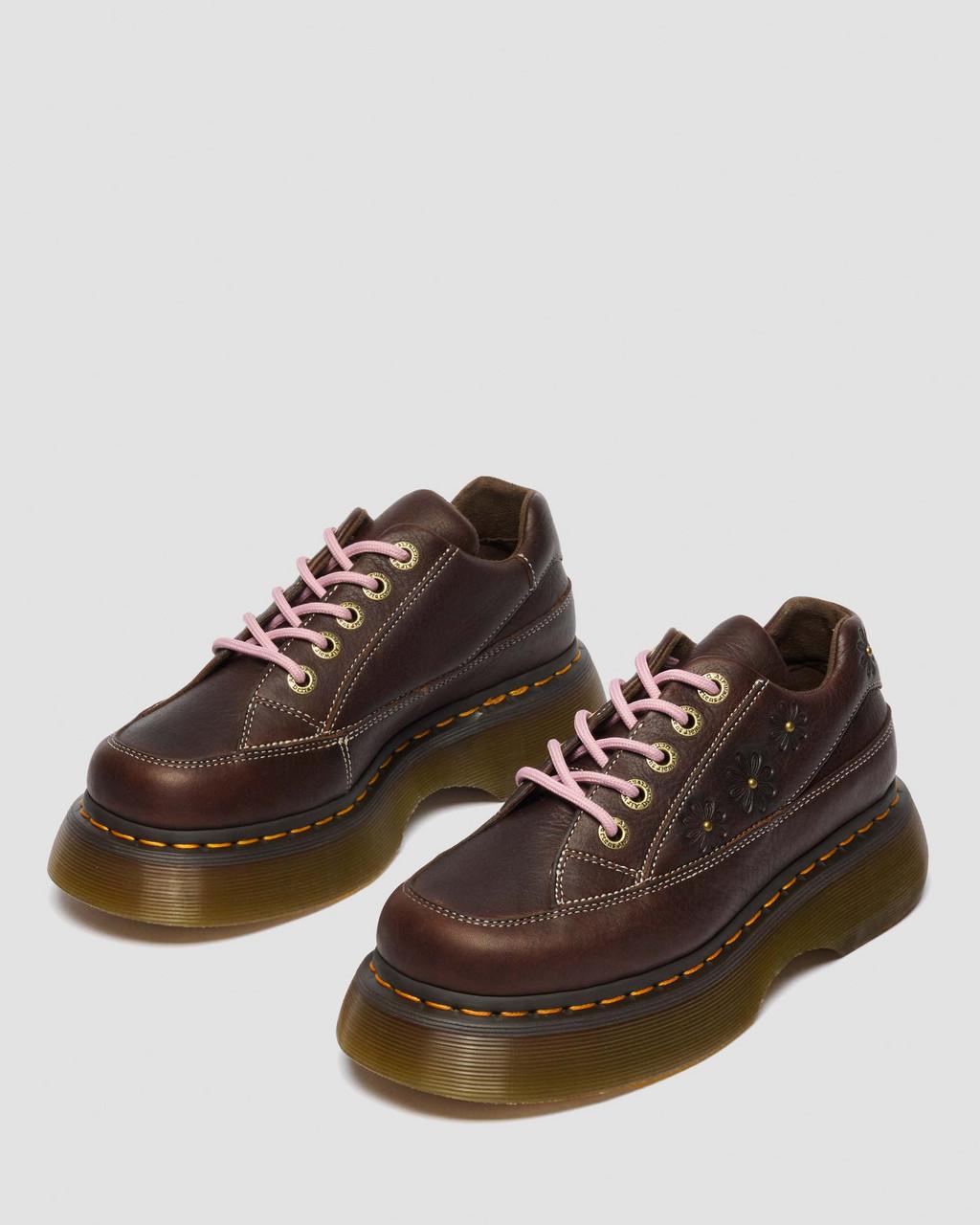 Buzz 5-Eye Flower Grizzly Leather Shoes