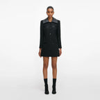 Black Boucle Contrast Collar Mini Dress