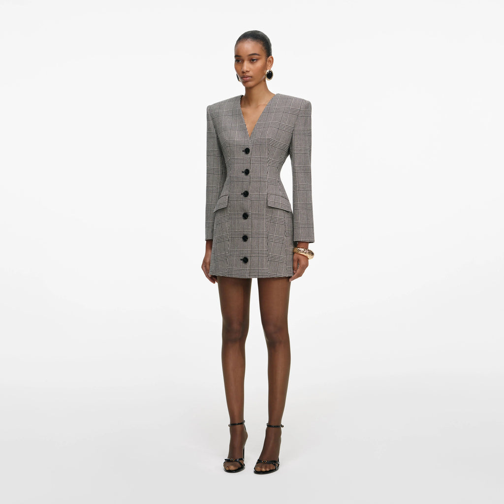 Check Blazer Mini Dress