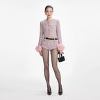 Pink Boucle Shorts