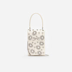 Cream Satin Crystal Mini Bow Bag