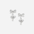 Double Bow Pearl Earrings