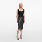 Black Taffeta Corset Top