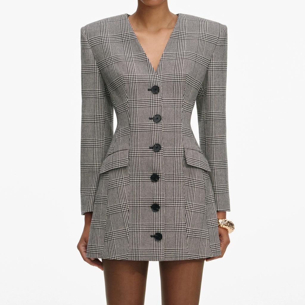 Check Blazer Mini Dress