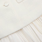 Cream Boucle Shawl Collared Midi Dress