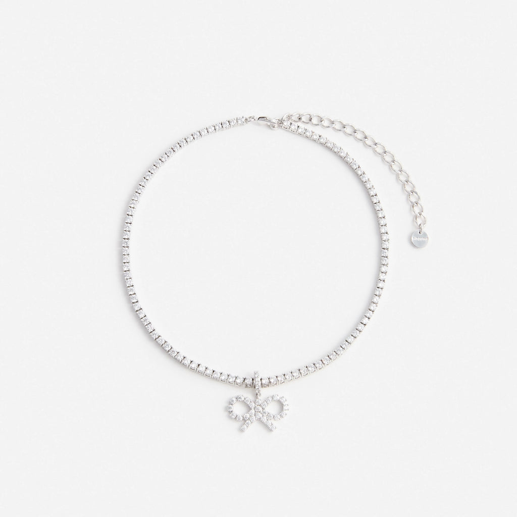 Crystal Bow Tennis Necklace